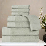 Superior Honeycomb Textured Border Cotton Luxury 8 Piece Towel Set