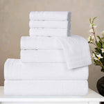 Superior Honeycomb Textured Border Cotton Luxury 8 Piece Towel Set