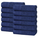 Superior Honeycomb Border Cotton Medium Weight Face Towels, Set of 12
