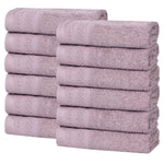 Superior Honeycomb Border Cotton Medium Weight Face Towels, Set of 12