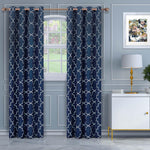 Imperial Trellis Washable Room Darkening Blackout Curtains, Set of 2