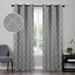 Imperial Trellis Washable Room Darkening Blackout Curtains, Set of 2