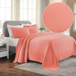 Paisley Cotton Bedspread Set Lightweight Jacquard Matelassé 3-Piece