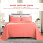 Paisley Cotton Bedspread Set Lightweight Jacquard Matelassé 3-Piece