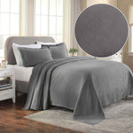 Paisley Cotton Bedspread Set Lightweight Jacquard Matelassé 3-Piece