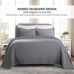 Paisley Cotton Bedspread Set Lightweight Jacquard Matelassé 3-Piece