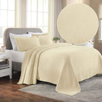 Paisley Cotton Bedspread Set Lightweight Jacquard Matelassé 3-Piece