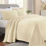 Paisley Cotton Bedspread Set Lightweight Jacquard Matelassé 3-Piece