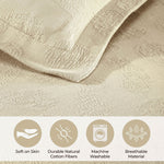 Paisley Cotton Bedspread Set Lightweight Jacquard Matelassé 3-Piece