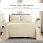 Paisley Cotton Bedspread Set Lightweight Jacquard Matelassé 3-Piece