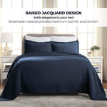 Paisley Cotton Bedspread Set Lightweight Jacquard Matelassé 3-Piece