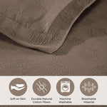 Paisley Cotton Bedspread Set Lightweight Jacquard Matelassé 3-Piece