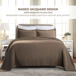 Paisley Cotton Bedspread Set Lightweight Jacquard Matelassé 3-Piece