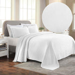 Paisley Cotton Bedspread Set Lightweight Jacquard Matelassé 3-Piece
