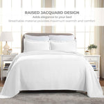 Paisley Cotton Bedspread Set Lightweight Jacquard Matelassé 3-Piece