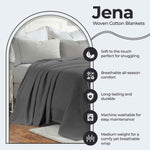 Superior Jena Cotton Textured Chevron Lightweight Woven Blanket