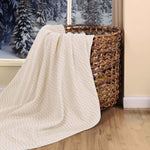 Superior Jena Cotton Textured Chevron Lightweight Woven Blanket