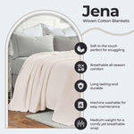 Superior Jena Cotton Textured Chevron Lightweight Woven Blanket