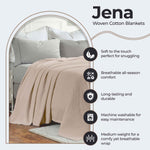 Superior Jena Cotton Textured Chevron Lightweight Woven Blanket