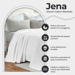 Superior Jena Cotton Textured Chevron Lightweight Woven Blanket