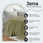 Superior Jena Cotton Textured Chevron Lightweight Woven Blanket