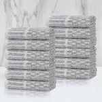 Superior Juno Cotton Blend Checkered Ribbed Face Towels Washcloths, Set of 12