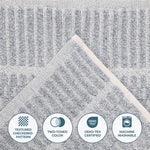 Superior Juno Cotton Blend Checkered Ribbed Face Towels Washcloths, Set of 12