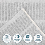 Superior Juno Cotton Blend Checkered Ribbed Face Towels Washcloths, Set of 12