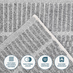 Superior Juno Cotton Blend Checkered Ribbed Face Towels Washcloths, Set of 12