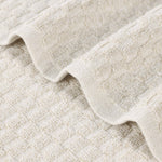 Superior Juno Cotton Blend Checkered Ribbed Border 3 Piece Towel Set