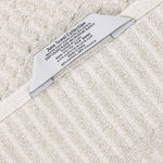 Superior Juno Cotton Blend Checkered Ribbed Border 3 Piece Towel Set