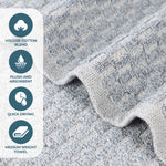 Superior Juno Cotton Blend Checkered Ribbed Border 6 Piece Towel Set