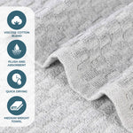 Superior Juno Cotton Blend Checkered Ribbed Border 8 Piece Towel Set