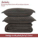 Superior Karina Cotton Velvet Lightweight Quilt and Pillow Sham Set