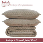 Superior Karina Cotton Velvet Lightweight Quilt and Pillow Sham Set