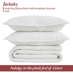 Superior Karina Cotton Velvet Lightweight Quilt and Pillow Sham Set