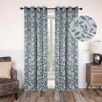 Leaves Machine Washable Room Darkening Blackout Curtains, Set of 2