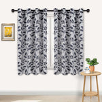 Leaves Machine Washable Room Darkening Blackout Curtains, Set of 2