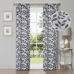 Leaves Machine Washable Room Darkening Blackout Curtains, Set of 2