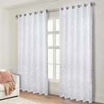 Blackout Curtains Leaves Pattern Room Darkening Grommet 2 Panels
