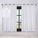 Blackout Curtains Leaves Pattern Room Darkening Grommet 2 Panels