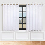 Blackout Curtains Leaves Pattern Room Darkening Grommet 2 Panels