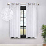 Blackout Curtains Leaves Pattern Room Darkening Grommet 2 Panels