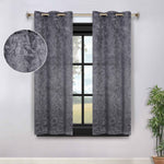 Blackout Curtains Leaves Pattern Room Darkening Grommet 2 Panels