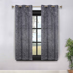Blackout Curtains Leaves Pattern Room Darkening Grommet 2 Panels