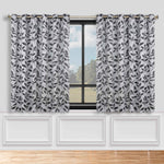Blackout Curtains Leaves Pattern Room Darkening Grommet 2 Panels