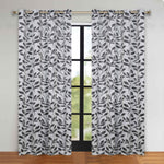 Blackout Curtains Leaves Pattern Room Darkening Grommet 2 Panels