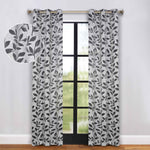 Blackout Curtains Leaves Pattern Room Darkening Grommet 2 Panels