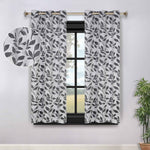 Blackout Curtains Leaves Pattern Room Darkening Grommet 2 Panels
