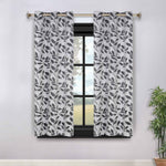 Blackout Curtains Leaves Pattern Room Darkening Grommet 2 Panels